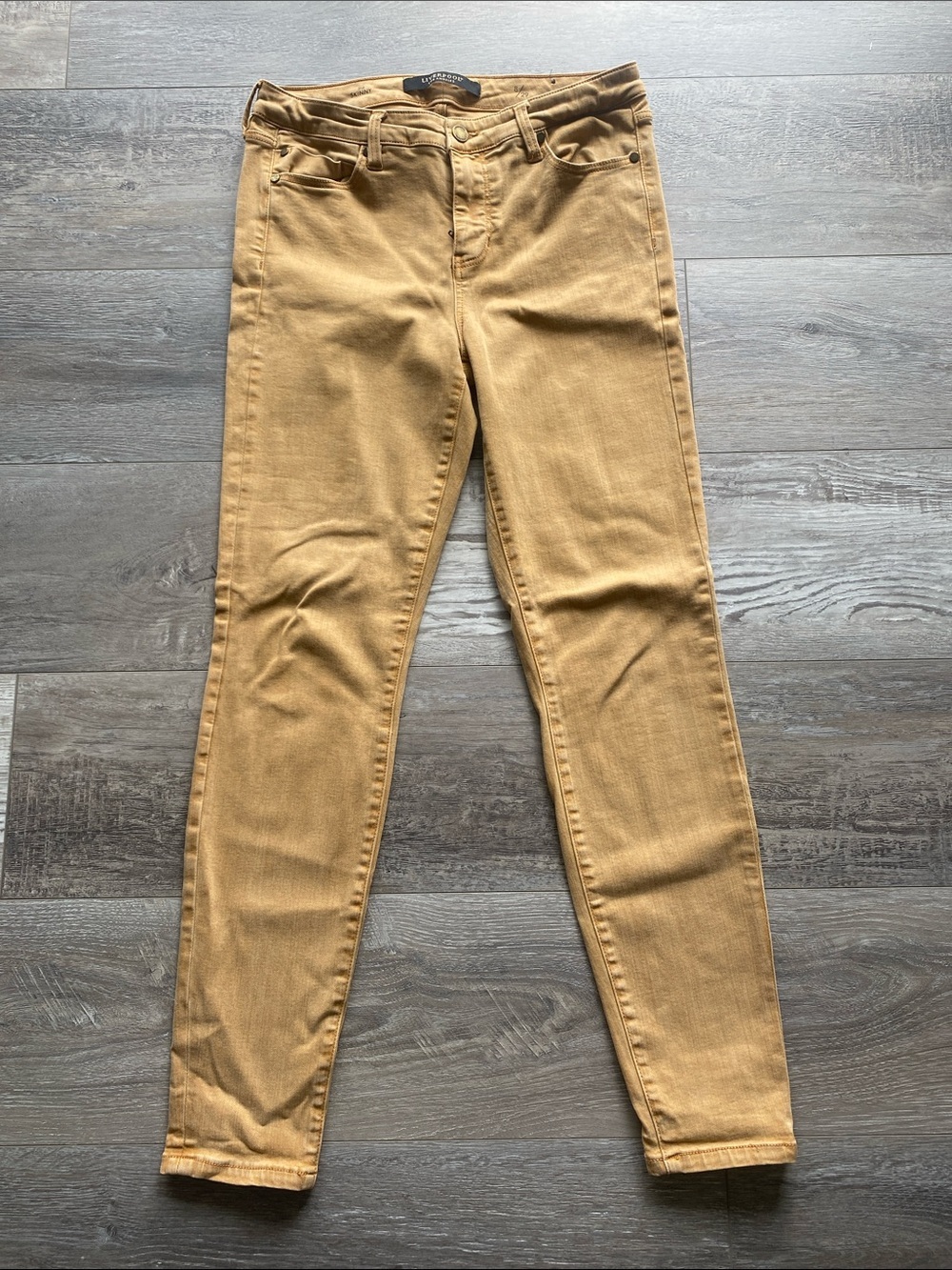 Liverpool Skinny Jeans Womens Sz 29 Tan Mustard Stretch